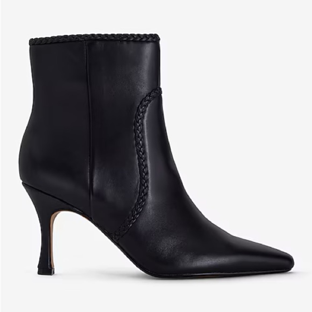 NWT Express Black Braided Ankle Booties